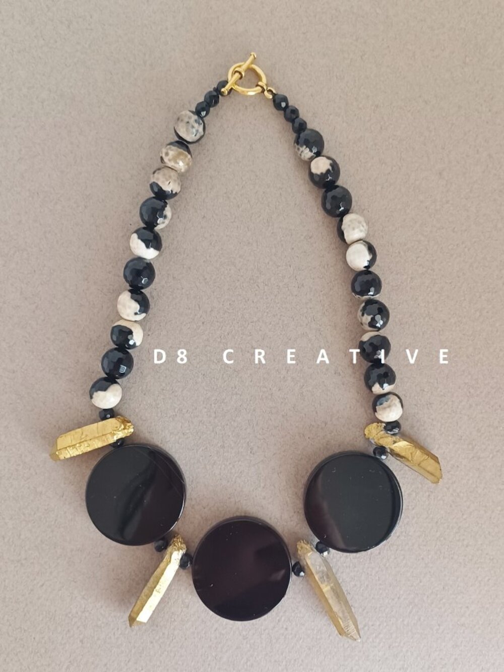 Fashion of gemstone jewelry quality high polished agate with hematite necklace